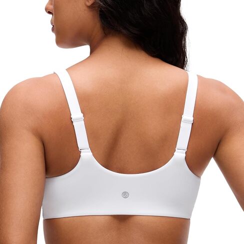 CRZ YOGA Butterluxe Soft Double Lined Sports Bras for Women Scoop Neck Adjustable Straps Yoga Crop Top Lounge Cami Non Padded in Saudi Arabia