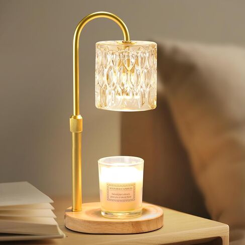 Dreamholder Electric Candle Warmer Lamp مع Timer & Dimmer ، ارتفاع قابل للتعديل شمع الذوبان أكثر دفئًا لشموع الجرة ، شمعة قاعدة الخشب ، هدايا ديكور المنزل الأزهار للنساء ، الجوز الأسود in Kuwait