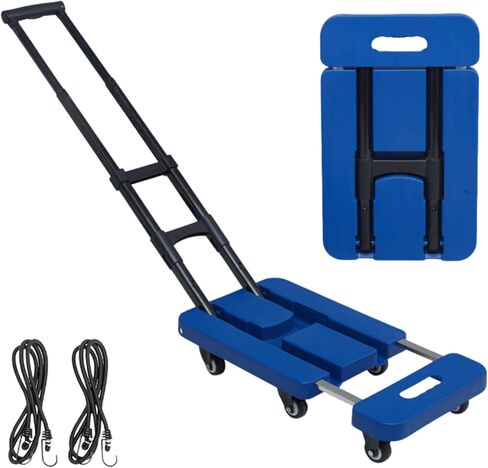 KEQIKAI Folding Hand Truck 200LBS Capacity - Aluminum Dolly Cart with Telescoping Handle, Collapsible Utility Trolley for Moving Luggage Grocery Shopping & Airport Travel in Kuwait