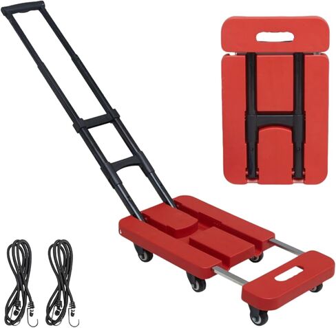 KEQIKAI Folding Hand Truck 200LBS Capacity - Aluminum Dolly Cart with Telescoping Handle, Collapsible Utility Trolley for Moving Luggage Grocery Shopping & Airport Travel in Kuwait