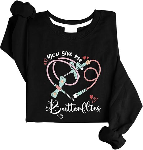 You Give Me Butterflies Sweatshirt Phlebotomist Valentines Day Sweatshirt Phlebotomy Tech Sweatshirt in Saudi Arabia