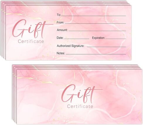 Blank Gift Certificates for Business Flowers Bloom Certificate Cards, Vouchers Coupon Card for Wedding Restaurant Salon Spa Birthday Party, 25 PCS 8x3.5 inches Card -02 in Saudi Arabia