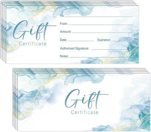 Blank Gift Certificates for Business Flowers Bloom Certificate Cards, Vouchers Coupon Card for Wedding Restaurant Salon Spa Birthday Party, 25 PCS 8x3.5 inches Card -02 in Saudi Arabia