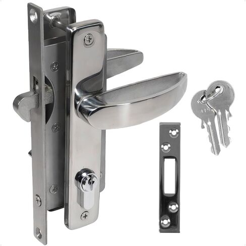 Five Oceans 316 Stainless Steel Mortise Lock Set, Heavy-Duty Marine Handle Kayed Lock Set with 3 Keys, for Doors Thickness from 3/4" to 1-1/2"for Interior Exterior Door - FO2240 in Saudi Arabia