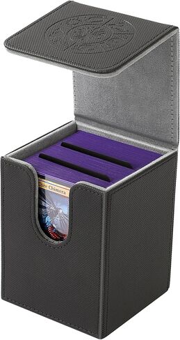 مربع سطح السفينة القائد مع نافذة يناسب 100 بطاقات مزدوجة الأكمام ، وتصميم واحد من طراز واحد ، 4 N52 المغناطيس ، وبطانة PU الجلود والميكروفيات ، مربع سطح السفينة MTG مع 2 فواصل in Kuwait