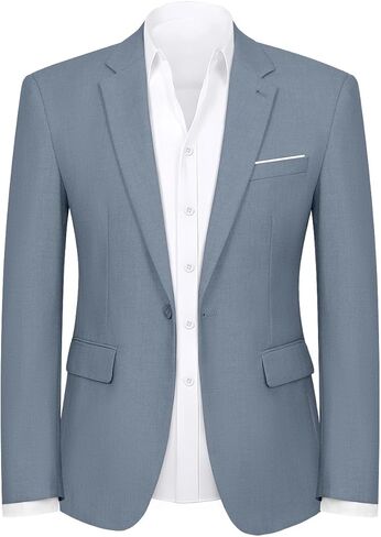 Men's Slim Fit One Button Suit Blazer Jacket Lightweight Sport Jacket Coat for Wedding, Business, Party in Kuwait