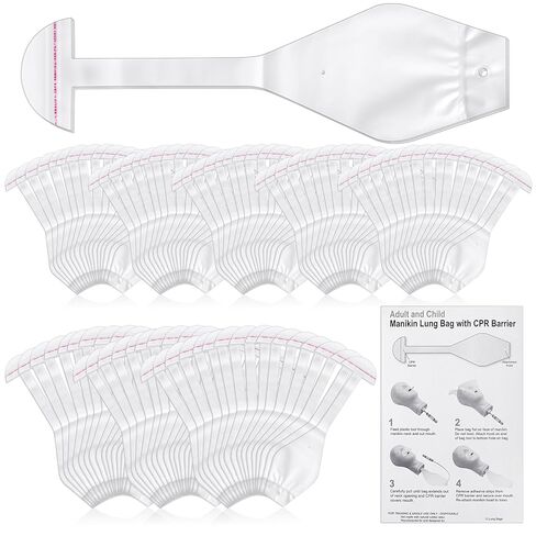 100 جهاز كمبيوتر شخصى 100 جهاز كمبيوتر شخصي للبالغين / الأطفال CPR Manikin Infant Face Shield Lung Bag Manikin استبدال الرئة حقيبة الوجه درع الرئة أكياس متوافقة مع CPR Prompt Manikin CPR Classes Training (10.63 بوصة) in Kuwait