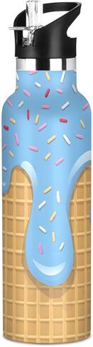 Wild Duck Camouflage Water Bottles for Boys Kids Thermos Bottle Cups with Straw Lid Insulated Stainless Steel Leakproof Water Flask Jug 20 oz in Saudi Arabia