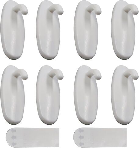8pcs السنانير الجدار الأداة المساعدة ، والسنانير المعلقة من اللاصق الخالية من الأضرار ، وخطافات تخزين لاصقة ذاتية للمناشف ، والمفاتيح ، والمعاطف ، والزخارف ، تحمل ما يصل إلى 3 كجم in Kuwait