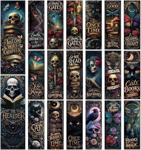 Dark Romance Bookmark Gifts - 150 Pcs Dark Romance Merch Book Marks Skull Flower Bookmarks Page Marker Clip Gift for Women Men Book Lover Students Teachers Bookish Bookworm Reading in Saudi Arabia