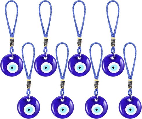 4 Pcs Evil Eye Charm Hanging Pendant Car Ornament, Turkish Glass Evil Eye Decor Amulet Good Luck & Protection for Car, Home, and Office Decor Gift in Saudi Arabia