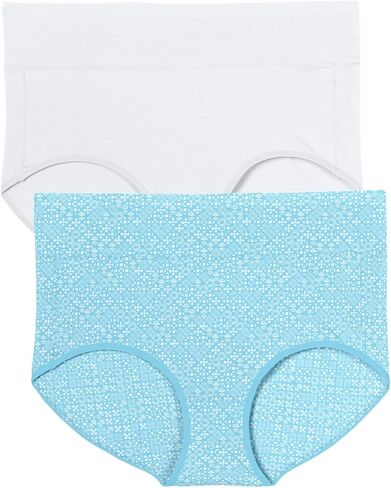 Comfort Comfort Choice Plus Size Cotton Spandex Comfort Brief 2 pack in Kuwait