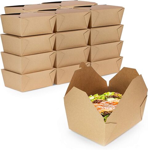 Fit Fit Meal Prep 30 Pack 110 Oz يمكن التخلص منها ، قم بإخراج حاويات ورقة كرافت قابلة للميكرويف للذهاب إلى صناديق الغداء الغذائي لذهاب الحاويات Takeout Box مقاومة للاستراك للمطاعم in Saudi Arabia