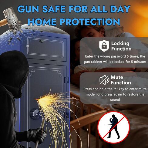 Karini 12 Gun Safe for Rifle and Pistols Gun Cabinets for Rifles and Shotguns Quick Access Rifle Safe for Home Long Gun Safe Clearance Gun Locker with Lockbox Adjustable Shelf Gun Rack in Saudi Arabia