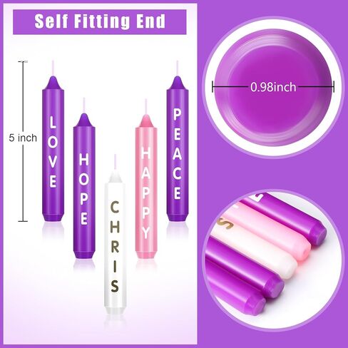 5 Pieces Advent Candles Christmas Advent Candles with Words Hope Peace Love Joy Christmas Advent Seasonal Celebration Candles for Holiday Decoration (5 Inch) in Saudi Arabia