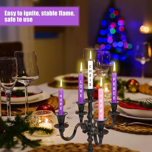 5 Pieces Advent Candles Christmas Advent Candles with Words Hope Peace Love Joy Christmas Advent Seasonal Celebration Candles for Holiday Decoration (5 Inch) in Saudi Arabia