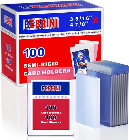 200ct Semi Rigid Card Holders & 200ct Card Sleeves for PSA, SGC, BGS, CSG Graded Card Submissions, Card Saver for Trading Cards, Baseball Card Protectors in Saudi Arabia