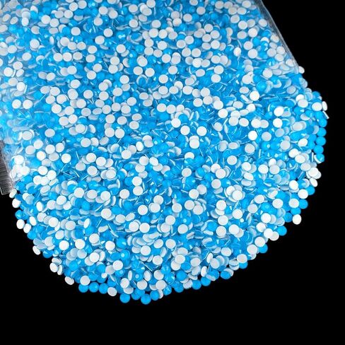Hotfix Rhinestones Bulk ، 14400pcs Glass Gems Beads Rhinestone Beads ، Hot Fix Rhinestons for Beazzling ، Crafts Comply Diy ، Neon White ، SS10 in Kuwait