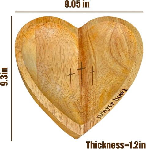 Prayer Bowl Heart Shaped, Religious Prayer Dough Bowl Wooden, for Religious Christian Congregation Gifts in Saudi Arabia