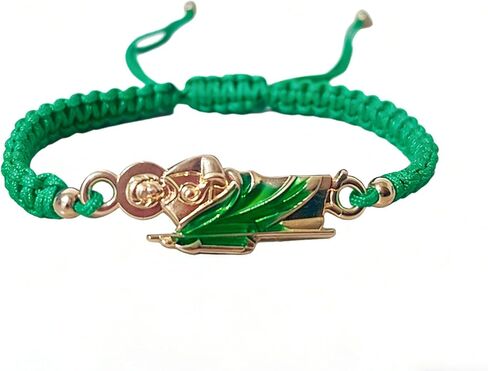 St. Benedict St. Jude Beaded Bracelet, Adjustable Handmade Braided Cord Bracelet, Green Unisex in Kuwait