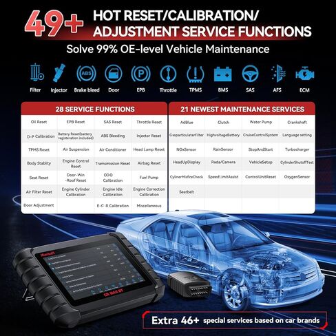 iCarsoft CR Max BT Ehanced Wireless OBD2 Scanner, All System Car Diagnostic Tool, 49 Reset+Extra 46 Service, 40000+Bidirectional Tests, ECU Coding, Battery Registration,CANFD, Auto VIN, Free Update in Saudi Arabia