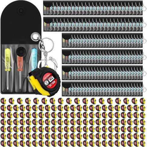 Jutom 6 Pcs Mini Tape Measure Keychain Bulk Mini Screwdriver Keychain Set for Adult Men Tool Party Favors Christmas Gifts in Saudi Arabia