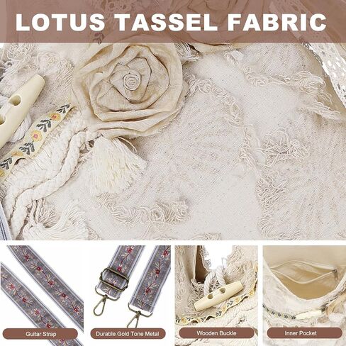 Boho Purses Bags for Women Hand Retro Tote Bag Shoulder Hobo Bag Casual Tassel Shoulder Handbag in Saudi Arabia
