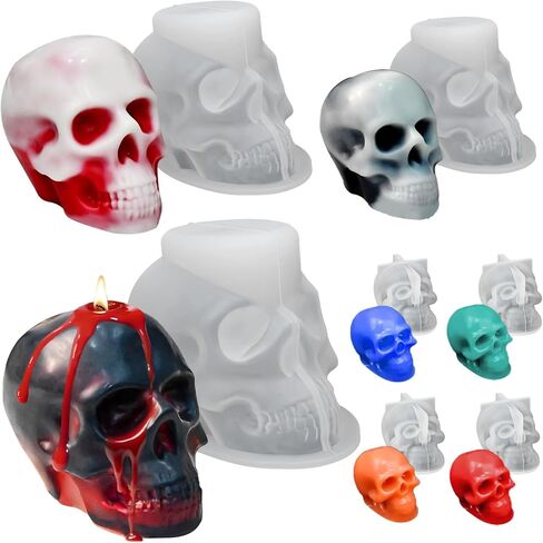 Halloween Ghost Candle Molds for Candle Making, 6 PCS Different Shapes Cute Spooky Silicone Molds for Candles Wax Soap Clay Plaster Epoxy Resin Home Decorations in Saudi Arabia