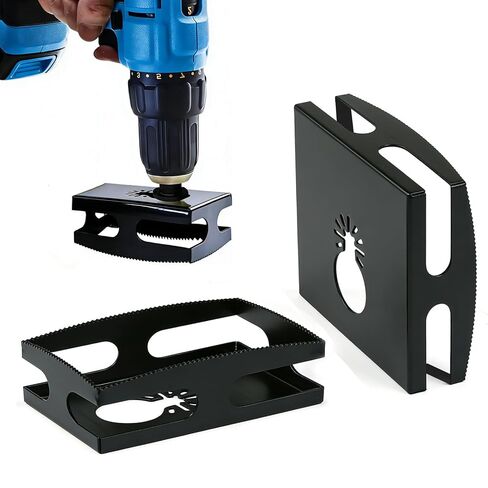 قطعتان من قاطع الفتحات المربعة من الفولاذ المقاوم للصدأ، قلم تحديد منفذ الحوائط الجافة وقاطع الحوائط الجافة، أداة قطع صندوق الحائط الفردي للجدران الجافة، الخشب in Kuwait