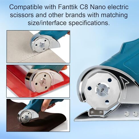 4 قطع شفرات دوارة بديلة لمقص Fanttik C8 Nano الكهربائي، شفرة قطع الورق المقوى المصنوعة من الفولاذ المقاوم للصدأ للورق البلاستيكي الرقيق والجلد (فضي) in Kuwait