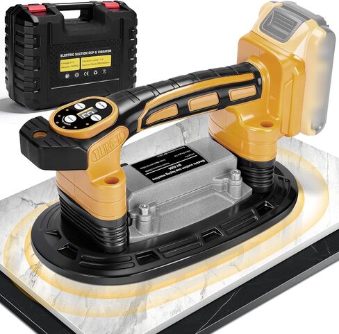 Tile Vibration Tool 250mm Suction Cup Max 551lbs/250kg, Handheld Tile Installation Leveling Machine for Dewalt 20V Battery, Tiling Vibrator for Tiling Leveling Laying 25000r/Min 9 Speeds Adjustable in Kuwait