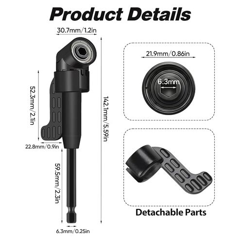 وصلة مثقاب احترافية مرنة للمساحات الضيقة، مجموعة مكونة من 17 قطعة تتضمن محول زاوية يمنى 105 درجة/90 درجة، ومقبس قابل للدوران ولقم مفك للكهربائيين والسباكين والمشروعات المنزلية التي تصنعها بنفسك in Kuwait