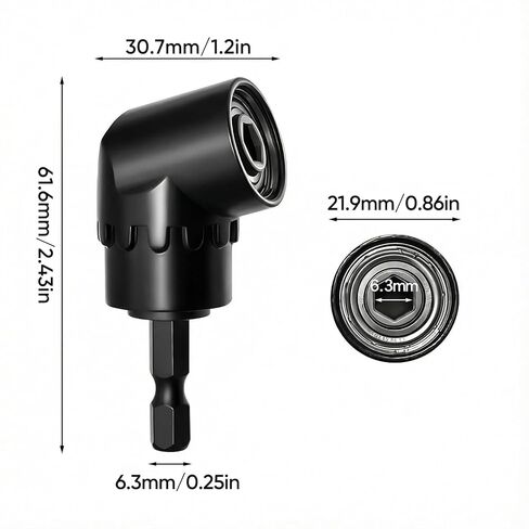 وصلة مثقاب احترافية مرنة للمساحات الضيقة، مجموعة مكونة من 17 قطعة تتضمن محول زاوية يمنى 105 درجة/90 درجة، ومقبس قابل للدوران ولقم مفك للكهربائيين والسباكين والمشروعات المنزلية التي تصنعها بنفسك in Kuwait