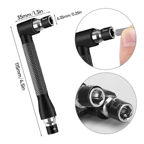 وصلة مثقاب احترافية مرنة للمساحات الضيقة، مجموعة مكونة من 17 قطعة تتضمن محول زاوية يمنى 105 درجة/90 درجة، ومقبس قابل للدوران ولقم مفك للكهربائيين والسباكين والمشروعات المنزلية التي تصنعها بنفسك in Kuwait