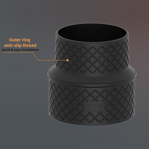 محول خرطوم من 5 إلى 4 بوصات لـ 70170، يحول ملحقات نظام تجميع الفراغ والغبار، هيكل ABS متين، أسود in Kuwait