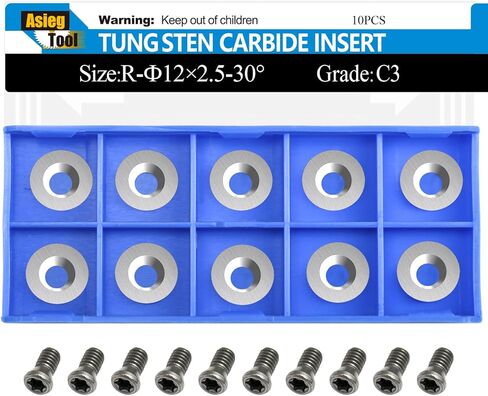 Asieg Tool Ci3 R1 12mm Round Carbide Inserts Cutters Knifes Indexable Replacement High Strength Fits For Popular DIY Woodworking Lathe Wood Turning Finisher Hollower Tools 10pc in Kuwait