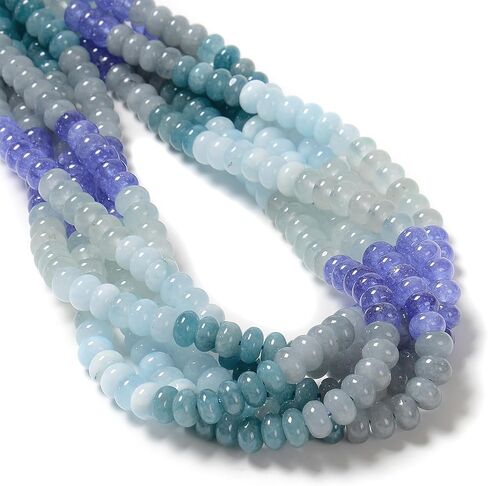 JM Design 5x8mm Mix Gemstone Rainbow Colored Smooth Rondelle Stone Beads for Bracelets Jewelry Making Adults in Saudi Arabia