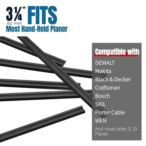 3-1/4“ Planer Blades Compatible with Craftsman CMEW300, for DeWalt DCP580B, for PC60THP, 82mm HSS Planer Knife Blades, for Makita D-16966, D-46246, for Wen 6530, for Bosch PA1202, 10pcs in Saudi Arabia