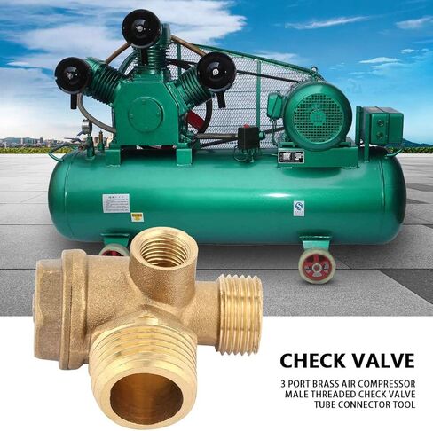 Compressor Check Valve, Air Compressor Check Valve 3 Port Brass Air Compressor Male Threaded Check Valve Tube Connector Tool in Saudi Arabia