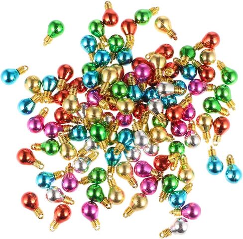 100pcs زخارف كرة العطلات الزخارف البلاستيكية الملونة لشجرة عيد الميلاد DIY معلقة الحرف اليدوية in Saudi Arabia