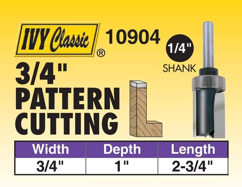 IVY Classic 10904 3/4-Inch Pattern Cutting Carbide Router Bit with Upper Ball Bearing, 1/4-Inch Shank, 1/Pouch in Saudi Arabia