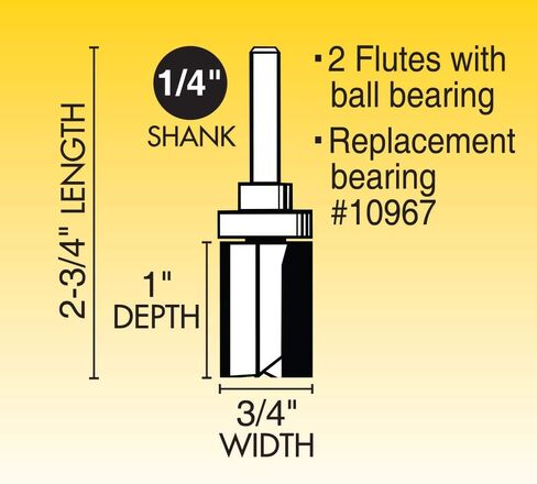 IVY Classic 10904 3/4-Inch Pattern Cutting Carbide Router Bit with Upper Ball Bearing, 1/4-Inch Shank, 1/Pouch in Saudi Arabia