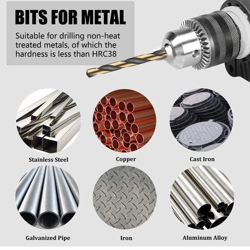 6PCS Stainless Steel Cobalt Twist Drill bits 3/4/5/6/8/10, Steel Plate Punching, high Speed Steel in Saudi Arabia