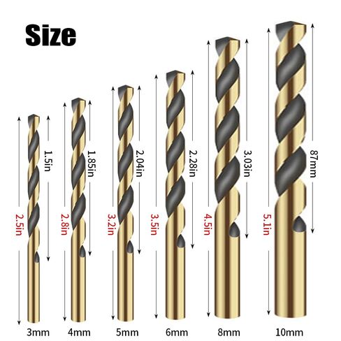 6PCS Stainless Steel Cobalt Twist Drill bits 3/4/5/6/8/10, Steel Plate Punching, high Speed Steel in Saudi Arabia