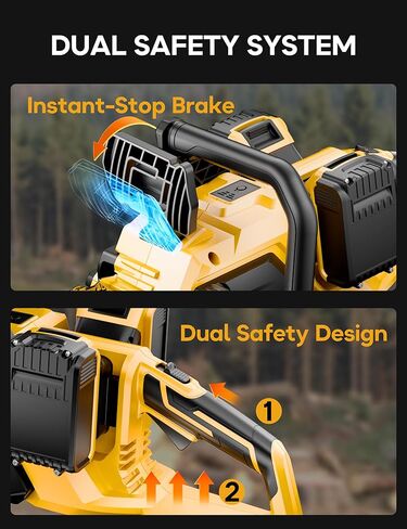 منشار كهربائي لاسلكي DeForce 16 بوصة 40 فولت، لبطاريات DeWalt 20V Max، منشار سلسلة يعمل بالبطارية بدون فرش، مع مزيتة تلقائية، منشار كهربائي محمول لتقليم الأشجار الخشبية (أداة عارية فقط) in Kuwait