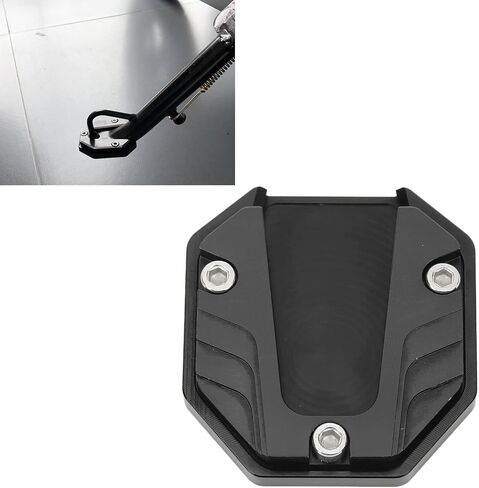 Motorcycle Kickstand Plate, Aluminium Alloy Side Stand Extension Plate High Strength Pad Support Accessory for Parking on Hot Pavement, Grass, Soft Ground and More in Saudi Arabia