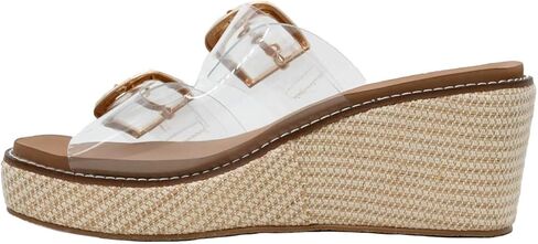 Corkys Footwear Womens 2.5 بوصة إسفين واضح - يتميز بحزامين مع أبازيم قابلة للتعديل، ونعل داخلي من مادة EVA المميزة من Corkys لراحة طوال اليوم، ونعل خارجي ملفوف in Kuwait