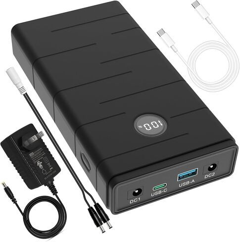 Talentcell 12V 7000mAh Portable Power Bank, 76.65Wh Capacity, PD 45W USB-C, USB-A and DC Output port, Multiple Out for Raspberry Pi 5/LED Strip/CCTV Camera/Telescope, Smartphone, with 12.6V 2A Charger in Saudi Arabia