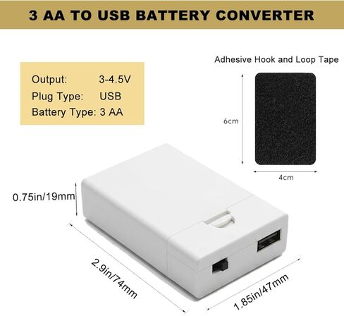 5 PCS USB Battery Pack for Neon Signs - 5V LED Power Supply, Converts Plug-in Neon Lights to Battery-Operated LED Signs (3AA, White) in Saudi Arabia