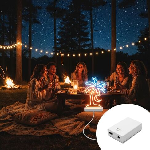 5 PCS USB Battery Pack for Neon Signs - 5V LED Power Supply, Converts Plug-in Neon Lights to Battery-Operated LED Signs (3AA, White) in Saudi Arabia